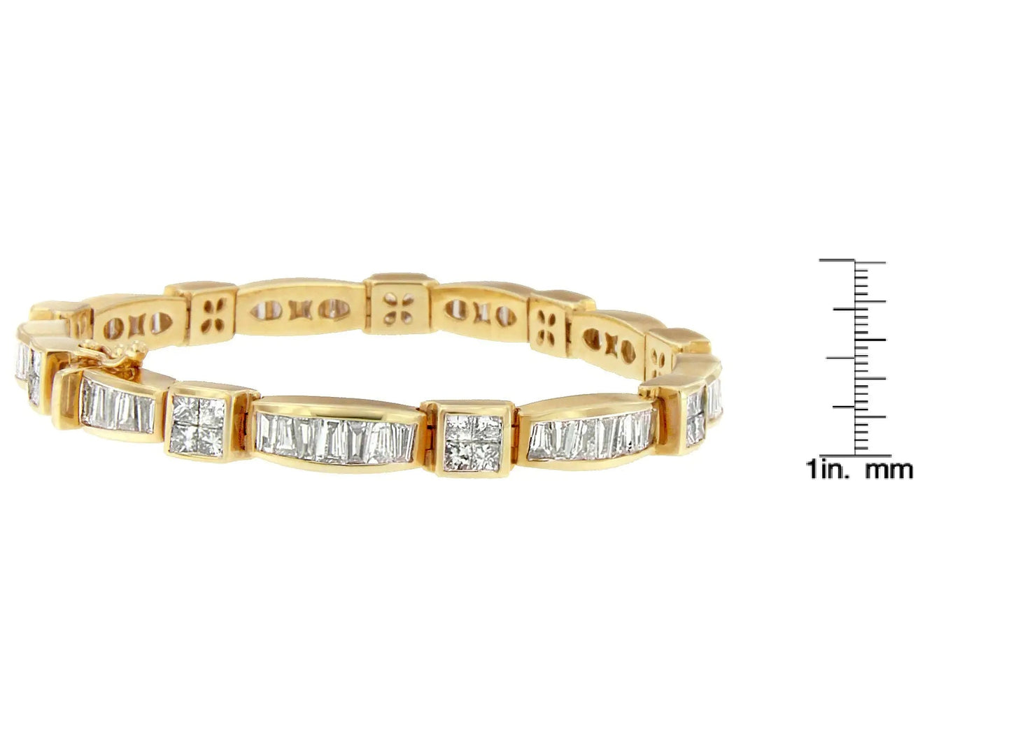 14K Yellow Gold Multi--Cut Diamond Box Square Link Bracelet(7.33 cttw,H-I Color,SI1-SI2 Clarity) WEM Support (www.WEM.support)
