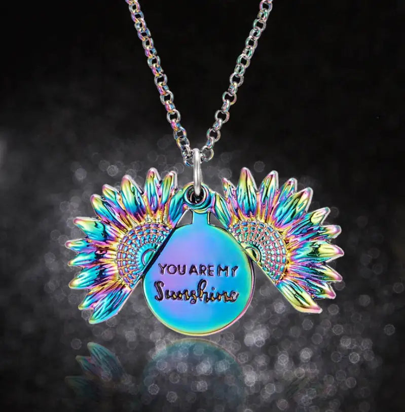 Sunflower Double Lettering Necklace WEM Support (www.WEM.support)