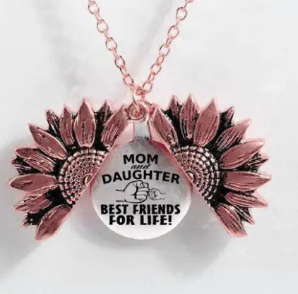 Sunflower Double-layer Lettering Necklace WEM Support (www.WEM.support)
