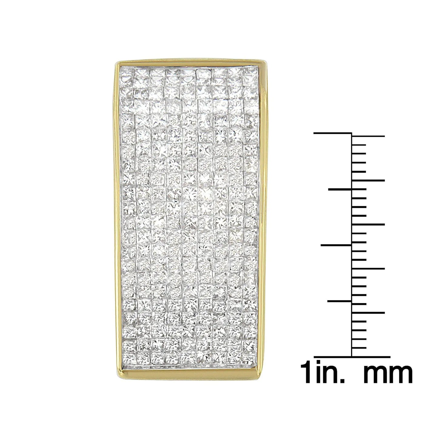14K Yellow Gold Princess Cut Diamond Block Pendant Necklace (2 5/8 cttw, H-I Color, SI2-I1 Clarity) WEM Support (www.WEM.support)