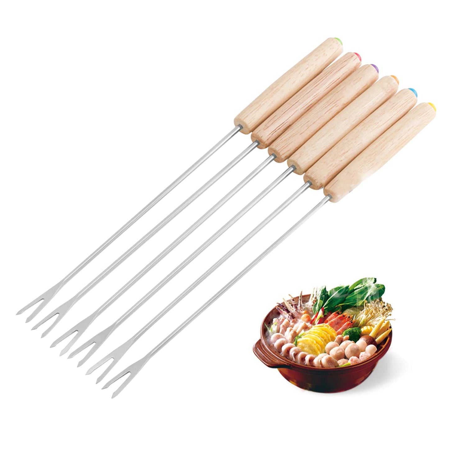 6-Piece Stainless Steel Fondue Fork Set HejK.com Marketplace LLC