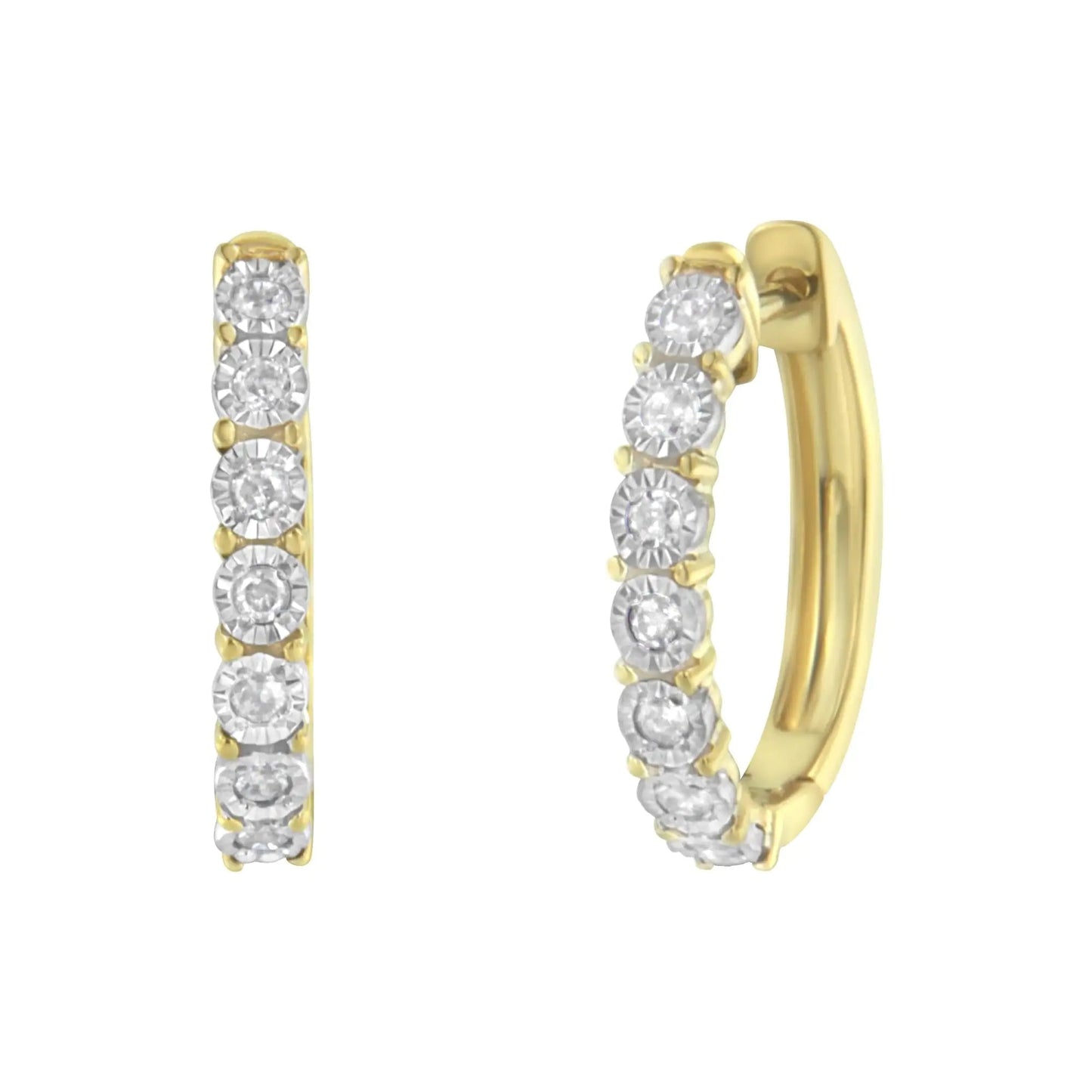 10KT Two-Toned Gold Diamond Hoop Earring (1/4 cttw, J-K Color, I2-I3 Clarity) WEM Support (www.WEM.support)