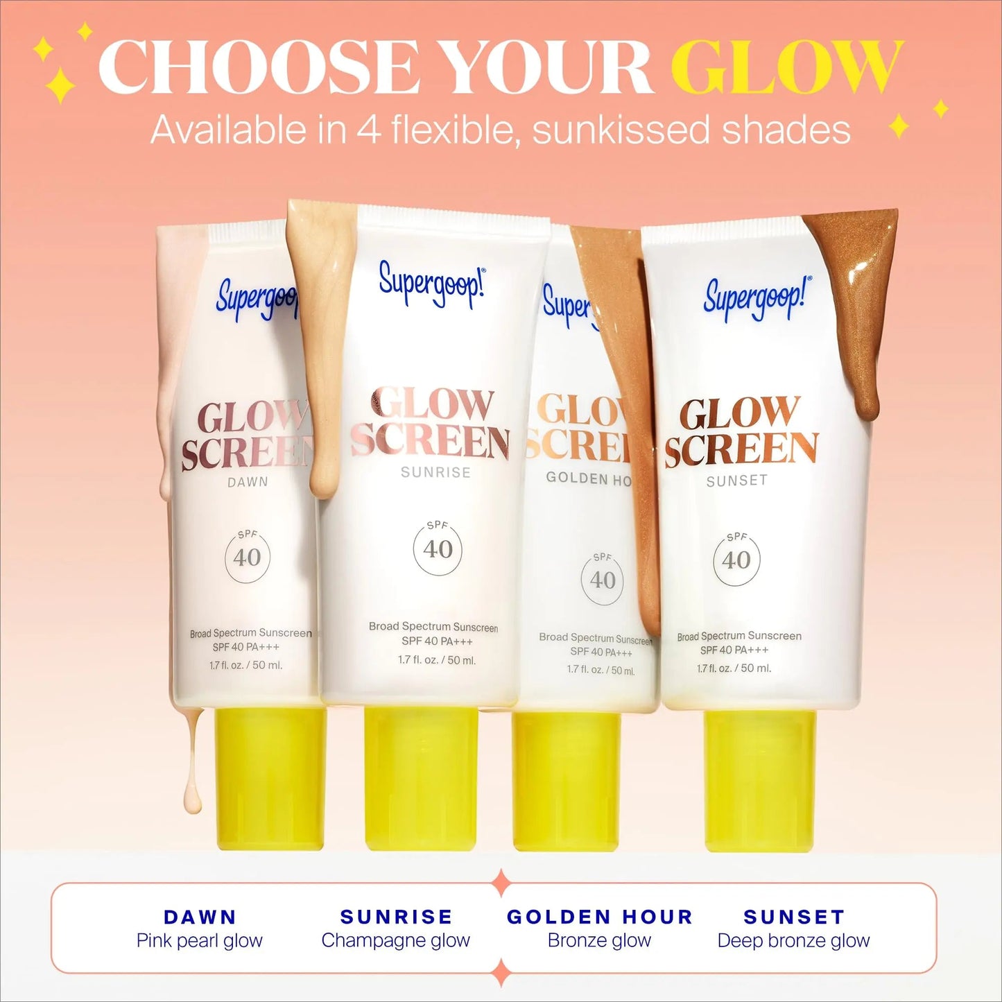 Supergoop! Glowscreen SPF 40, Sunset (Deep Bronze Glow) - 1.7 fl oz - Glowy Primer + Broad Spectrum Sunscreen - Helps Filter Blue Light - Boosts Hydration w/Hyaluronic Acid, Vitamin B5 & Niacinamide WEM Support (www.WEM.support)
