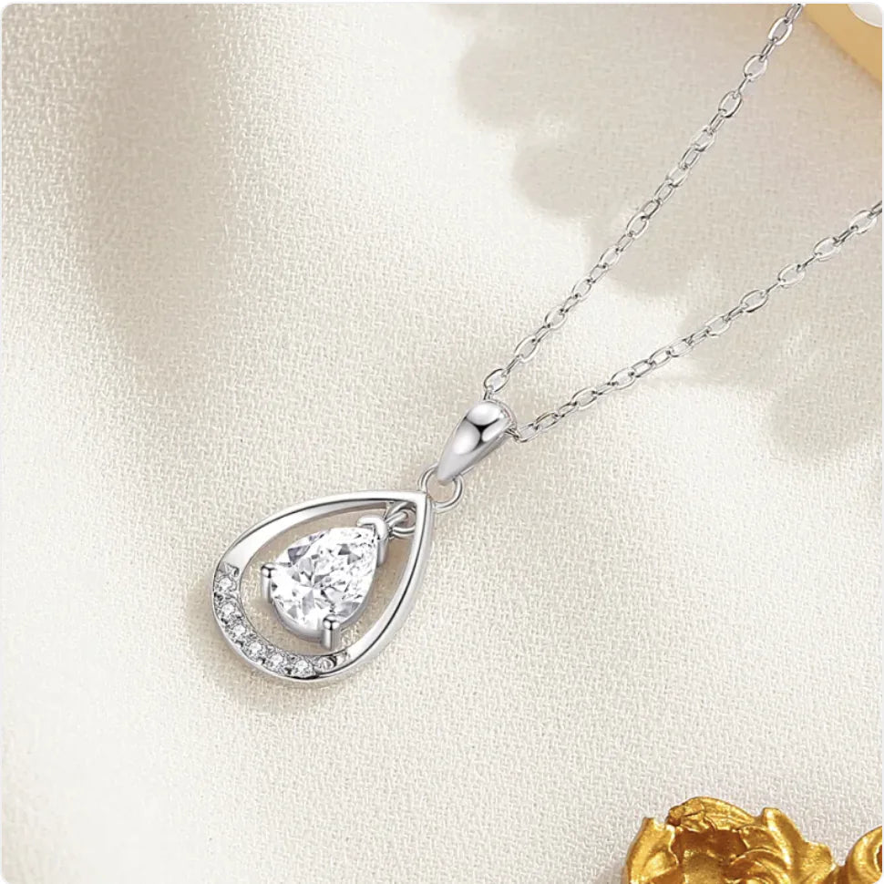 Sterling Silver Teardrop Necklace HejK.com