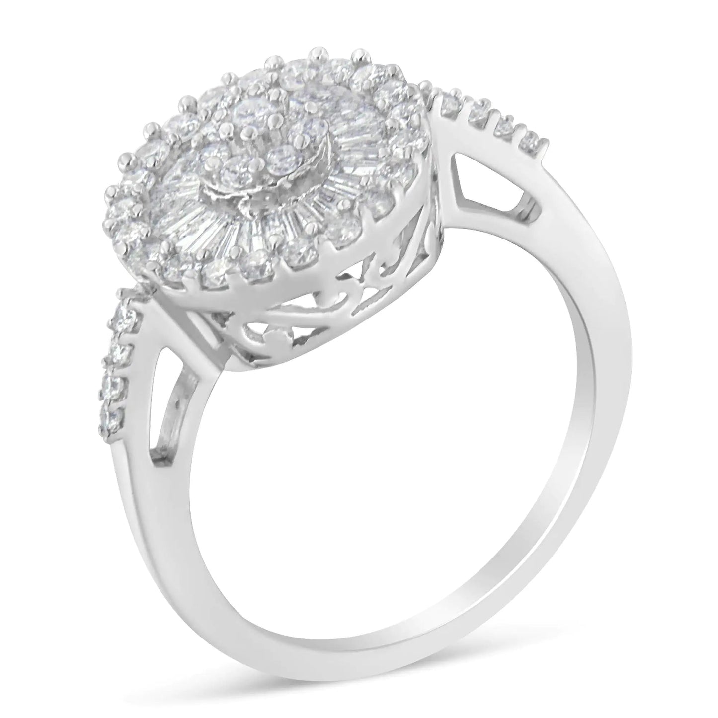10KT White Gold Diamond Cocktail Ring (1 cttw, H-I Color, SI2-I1 Clarity) WEM Support (www.WEM.support)