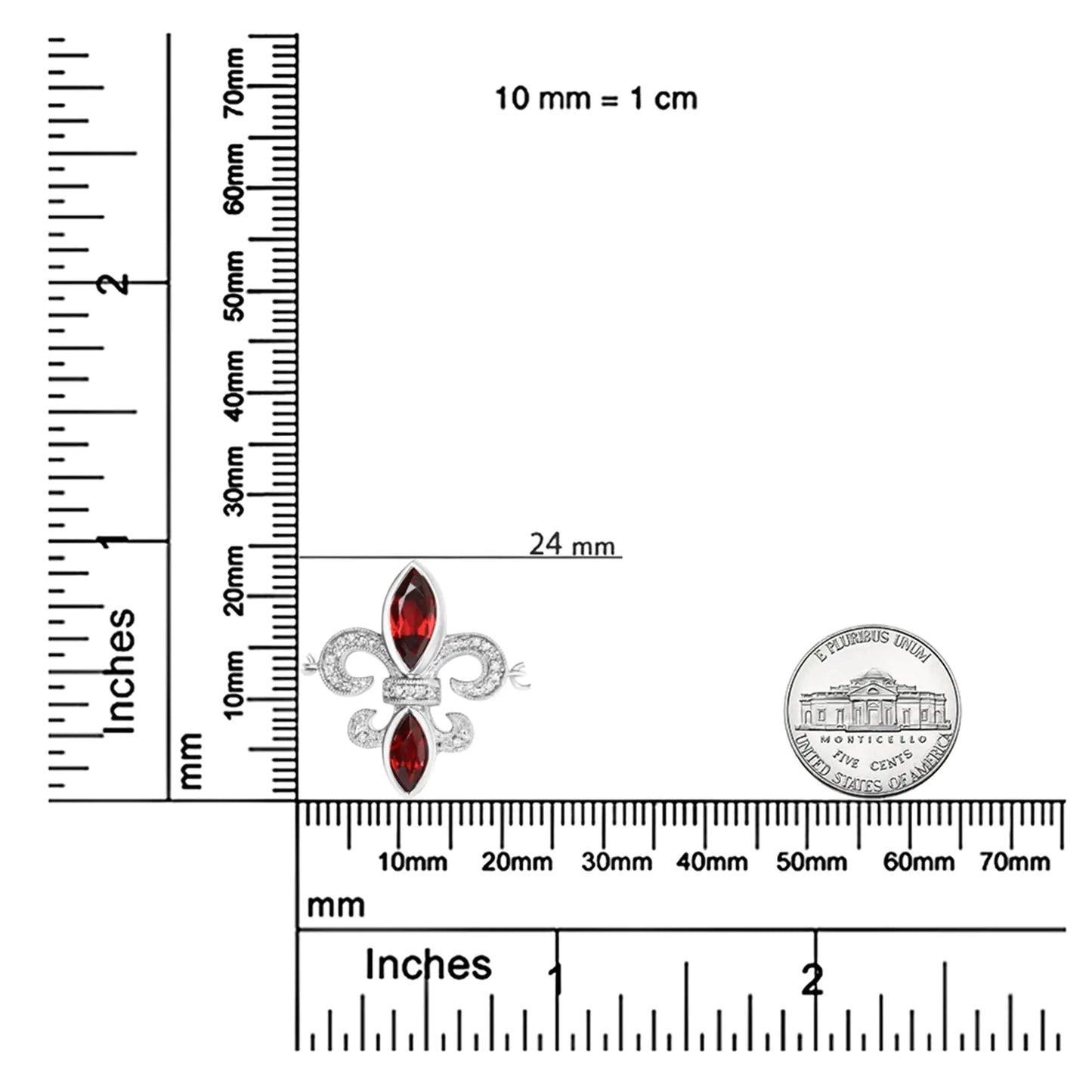 .925 Sterling Silver Marquise Garnet and Diamond Accent Lariat 4”-10” Fleur De Lis Adjustable Bolo Bracelet (H-I Color, SI1-SI2 Clarity) WEM Support (www.WEM.support)