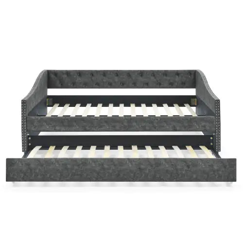 The Full-size Sofa Bed Features A Double-sized Upholstered Tufted Sofa Bed On Wheels Unavailable Platforms- Temu WEM Support (www.WEM.support)