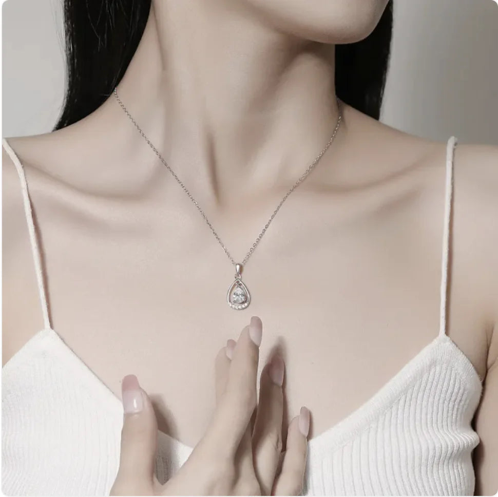 Sterling Silver Teardrop Necklace HejK.com