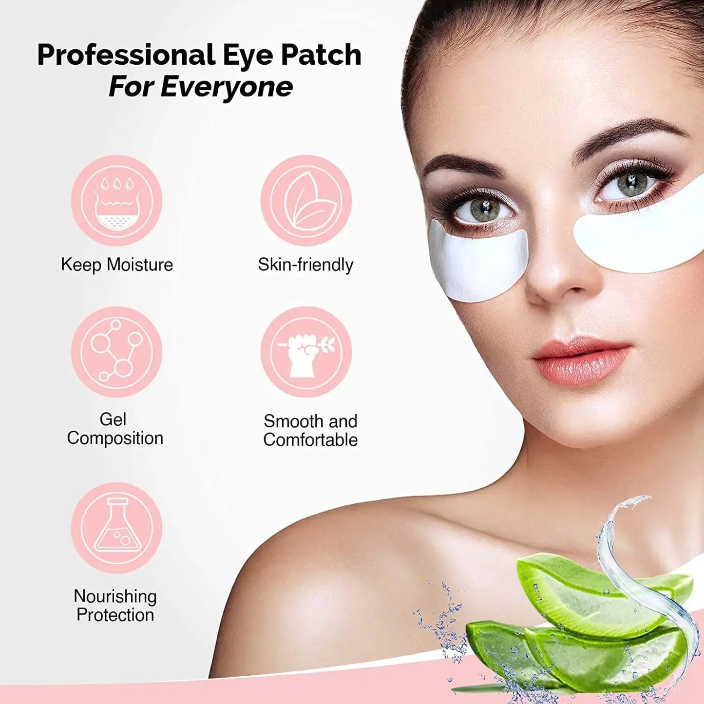 100 Pairs GreenLife Natural Hydrogel Eye Gel Pads - Collagen and Aloe Vera Patches for Under Eyes - Eyelash Extension Kit My Store