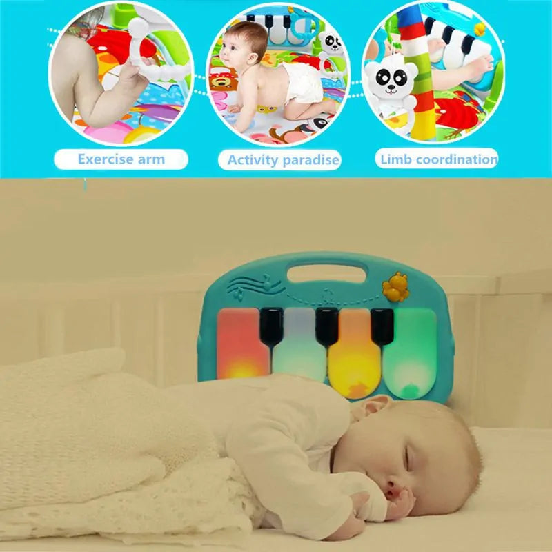 Tapete Musical para Bebês: Tapete Educativo com Teclado e Brinquedos para Ginástica Infantil e Engatinhamento WEM Support (www.WEM.support)
