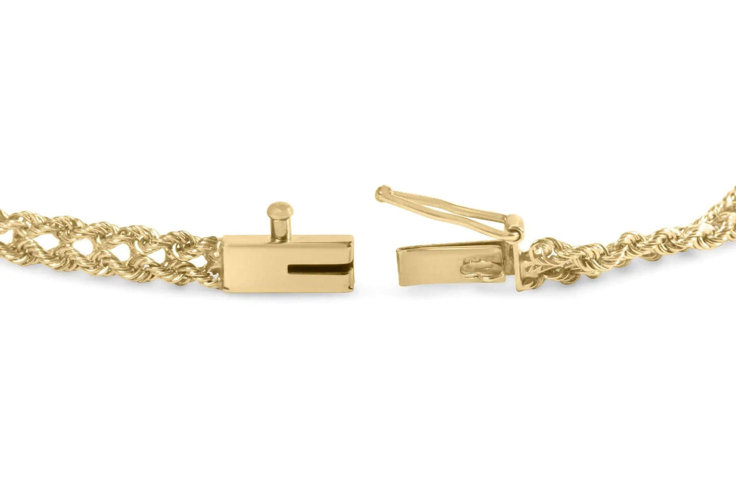 10K Yellow Gold 1/4 Cttw Round-Cut Diamond Basket Weave Rope Chain Style 7" Bracelet (H-I Color, I1-I2 Clarity) WEM Support (www.WEM.support)