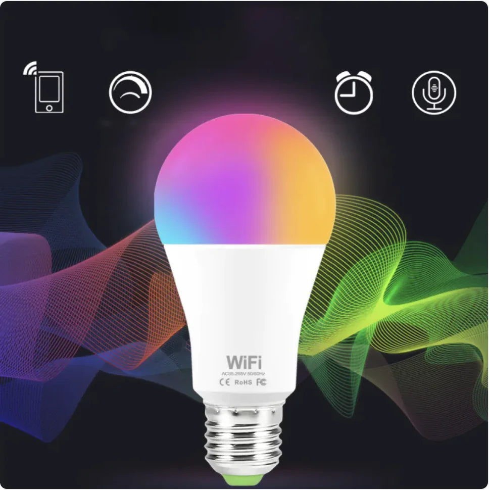 15W WiFi Smart RGB LED Light Bulb WEM Support (www.WEM.support)