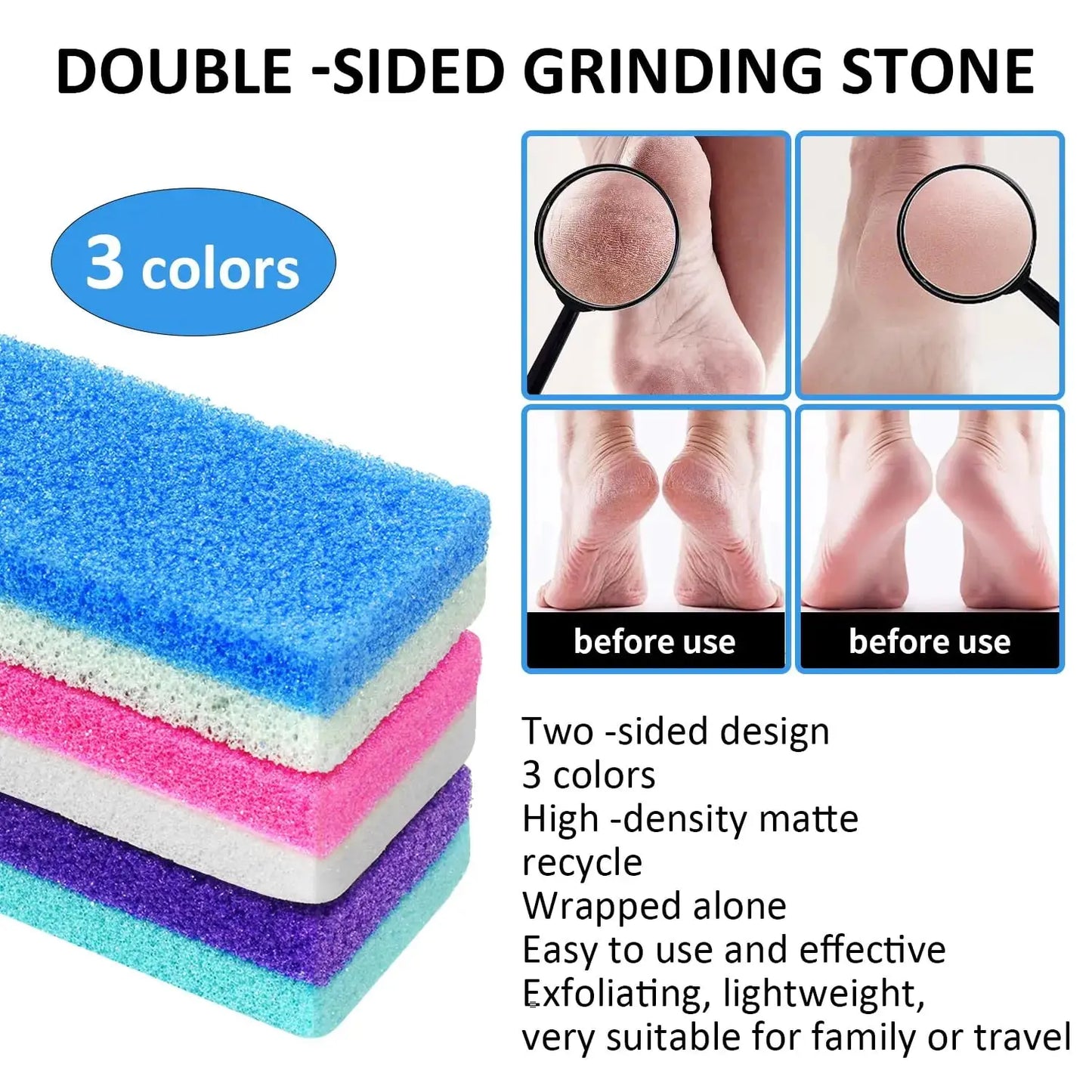 6Pcs Professional Pedicure Foot Pumice Stone for Feet Skin Callus Remover and Scrubber for Dead Skins Sided My Store
