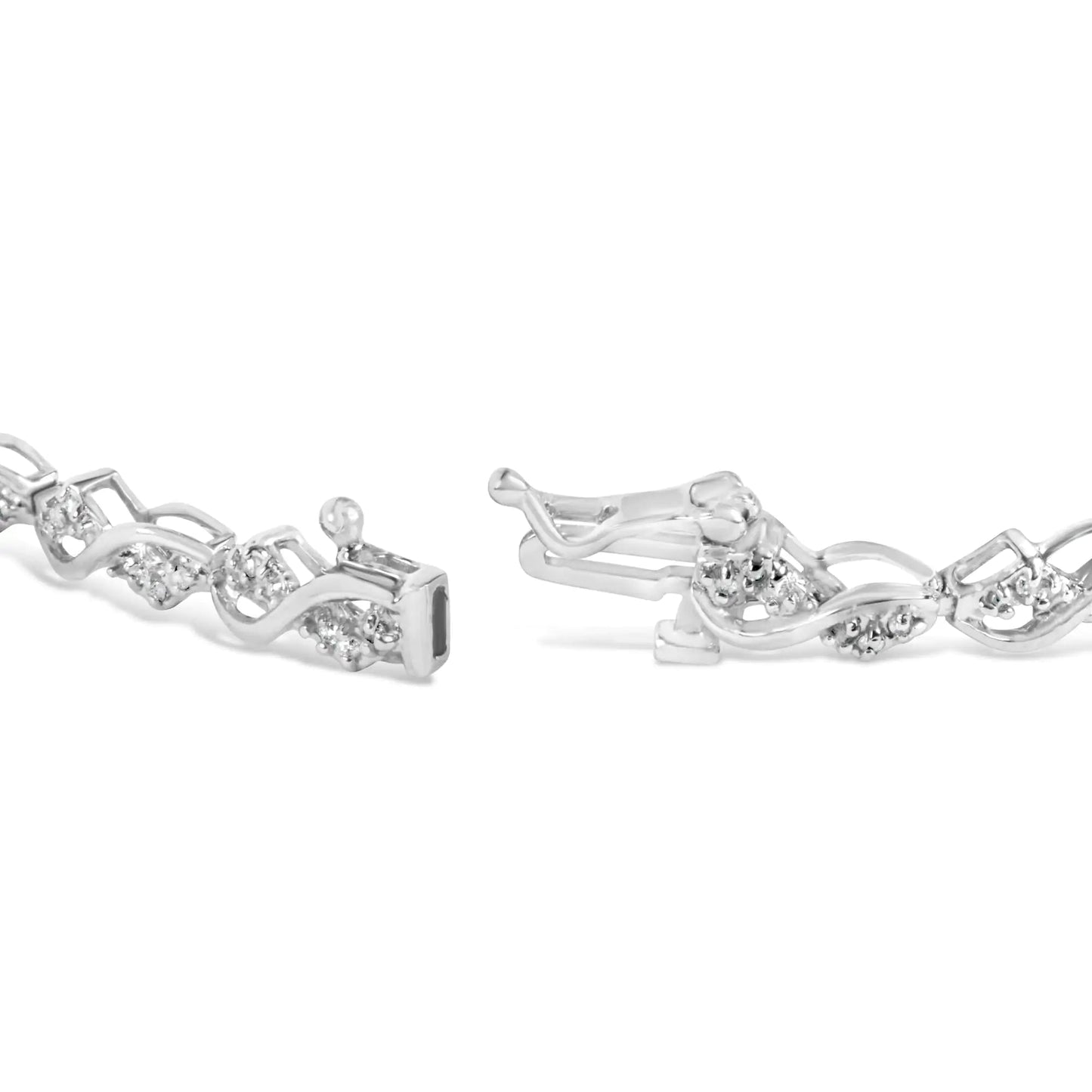 10k White Gold 1/2 Cttw Diamond Infinity Weave Link Bracelet (I-J Color, SI2-I1 Clarity) - 7" WEM Support (www.WEM.support)