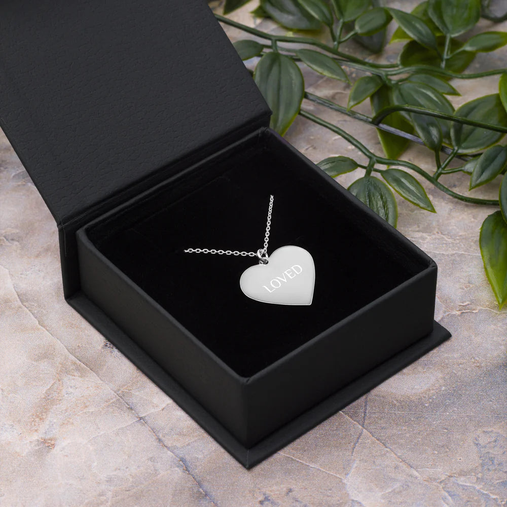 Sterling Silver Loved Heart Necklace WEM Support (www.WEM.support)