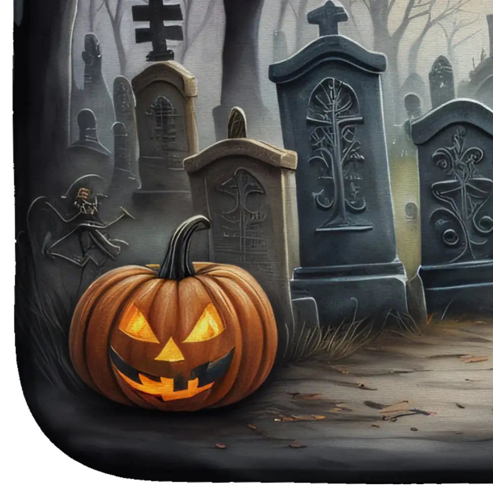 Affenpinscher Spooky Halloween Dish Drying Mat WEM Support (www.WEM.support)