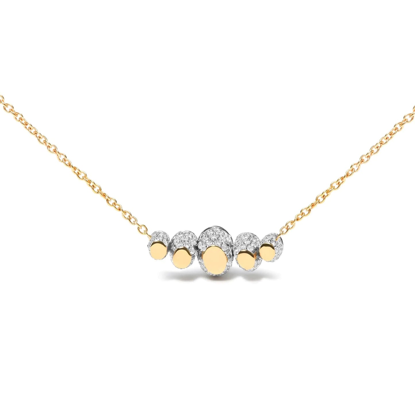 18K Rose Gold 3/4 Cttw Pave Diamonds and Graduated Red Ruby Gemstone Curved Bar Choker Necklace (G-H Color, SI1-SI2 Clarity) - Adjustable up to 14" - 16.5" WEM Support (www.WEM.support)