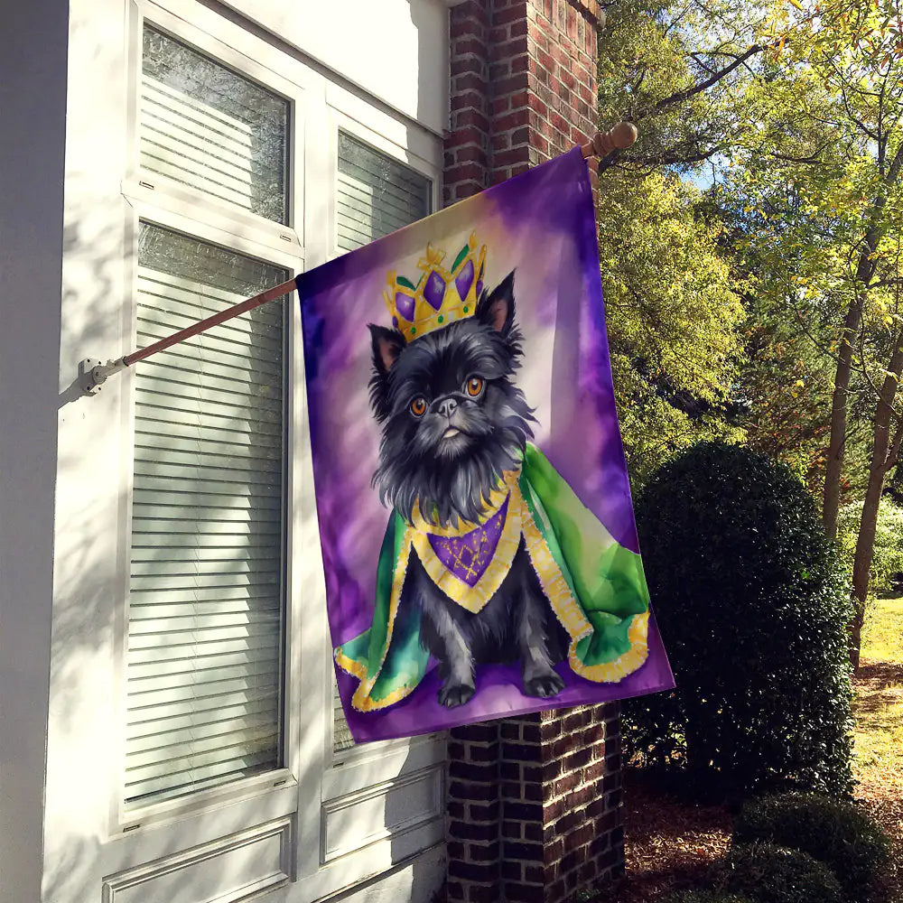 Affenpinscher King of Mardi Gras House Flag WEM Support (www.WEM.support)