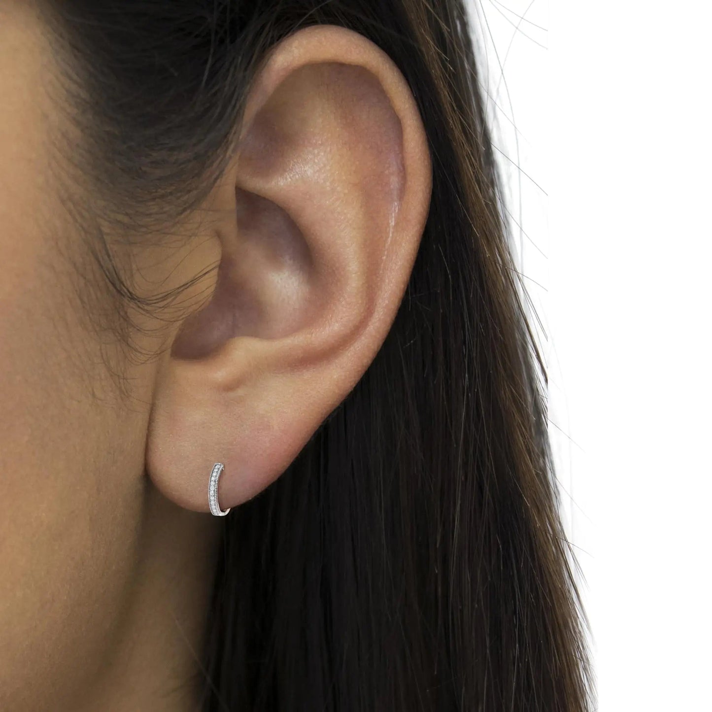 10KT White Gold Diamond Hoop Earring (1.00 cttw, H-I Color, I1-I2 Clarity) WEM Support (www.WEM.support)