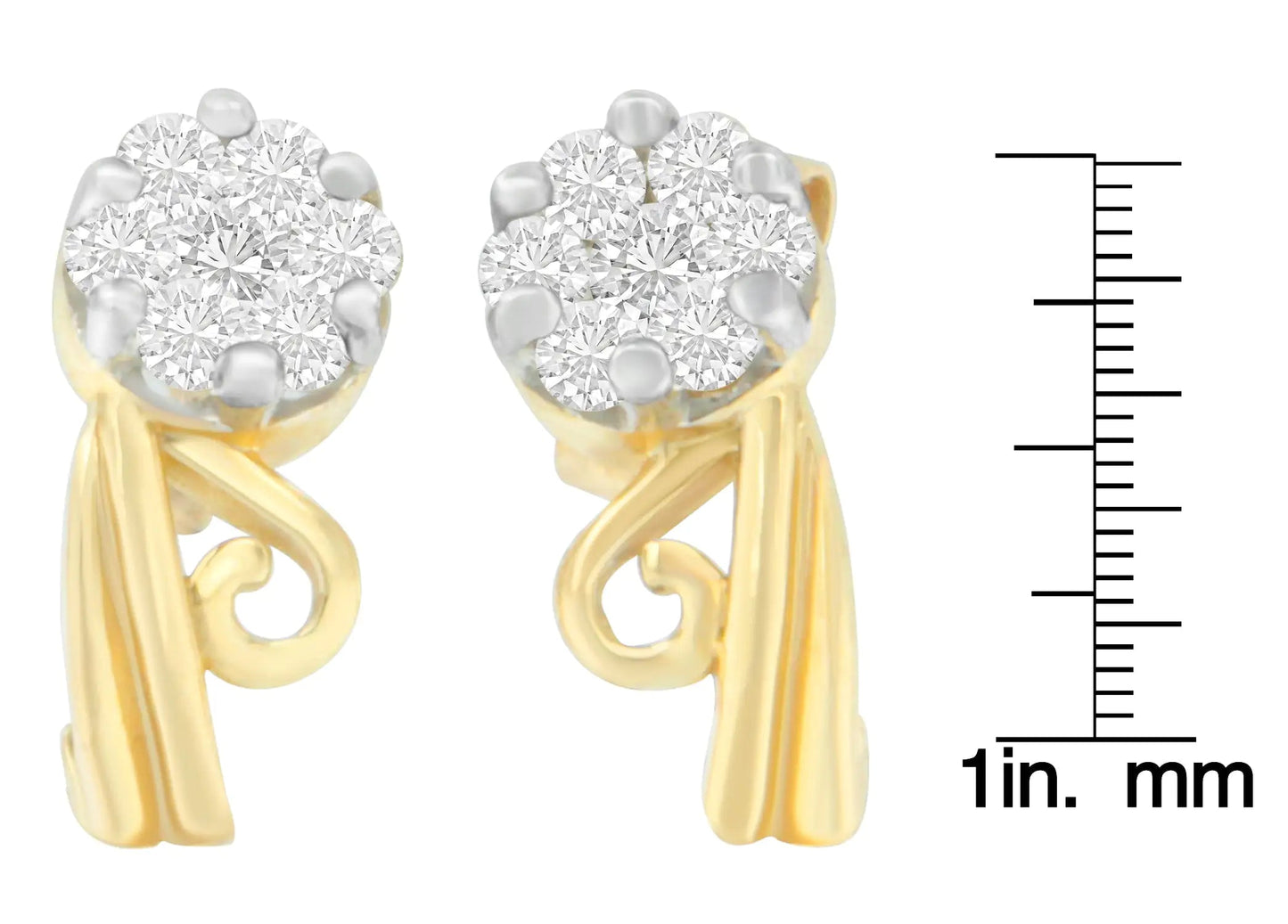 14K Yellow Gold 1/2 cttw Round Cut Diamond Earrings (I-J, SI2-I1) WEM Support (www.WEM.support)