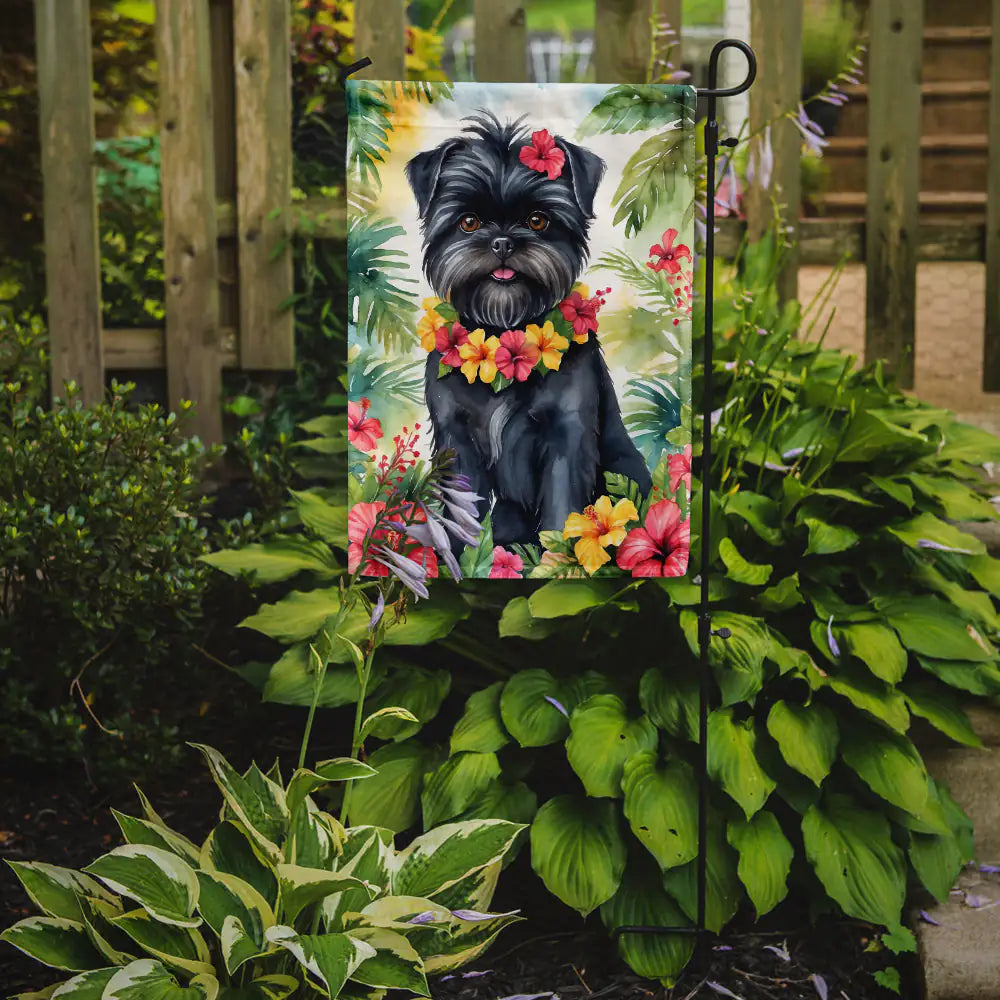 Affenpinscher Luau Garden Flag WEM Support (www.WEM.support)