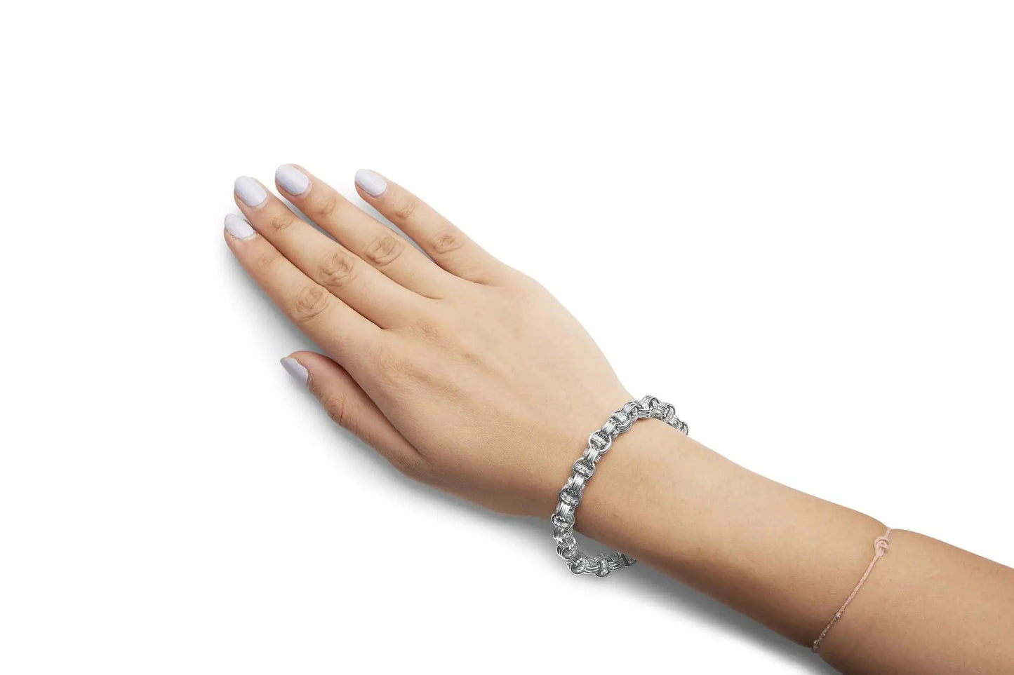14K White Gold 1/2 Cttw Diamond Knotted Byzantine Link Bracelet (H-I Color, I2-I3 Clarity) - 7" Inches WEM Support (www.WEM.support)