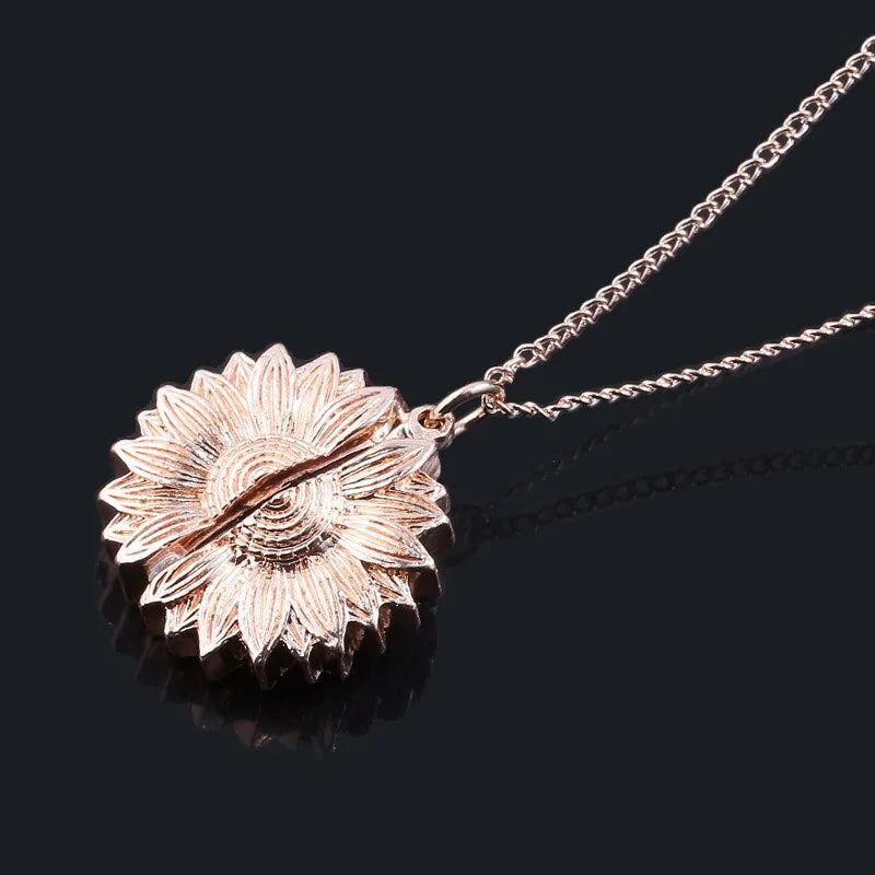 Sunflower Necklace And Hidden Message Necklace WEM Support (www.WEM.support)
