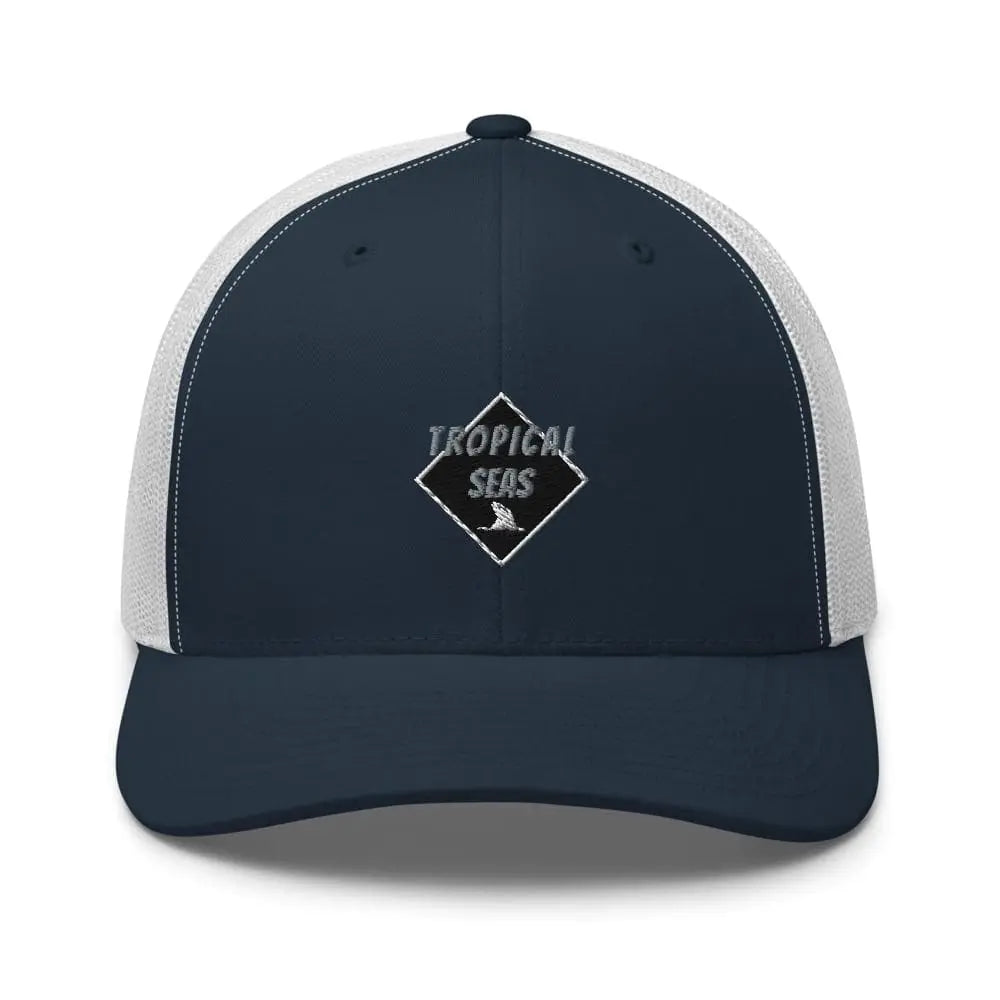 Tropical Seas Shark Fin Trucker Hat WEM Support (www.WEM.support)