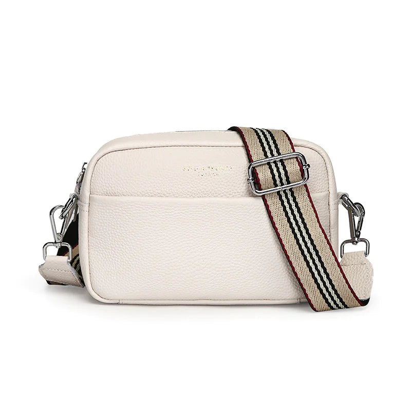 Women's Fashion Simple First Layer Leather One-shoulder Crossbody Bag WEM Support (www.WEM.support)