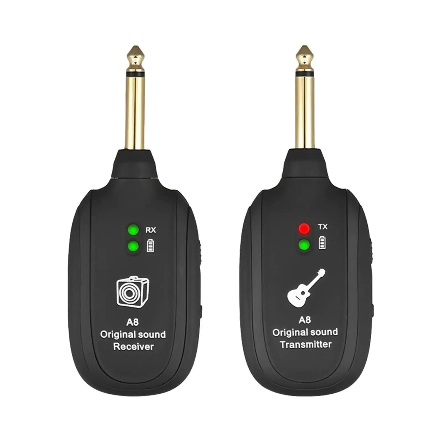 UHF Guitar Wireless System Transmitter+Receiver Built In Rechargeable Battery WEM Support (www.WEM.support)