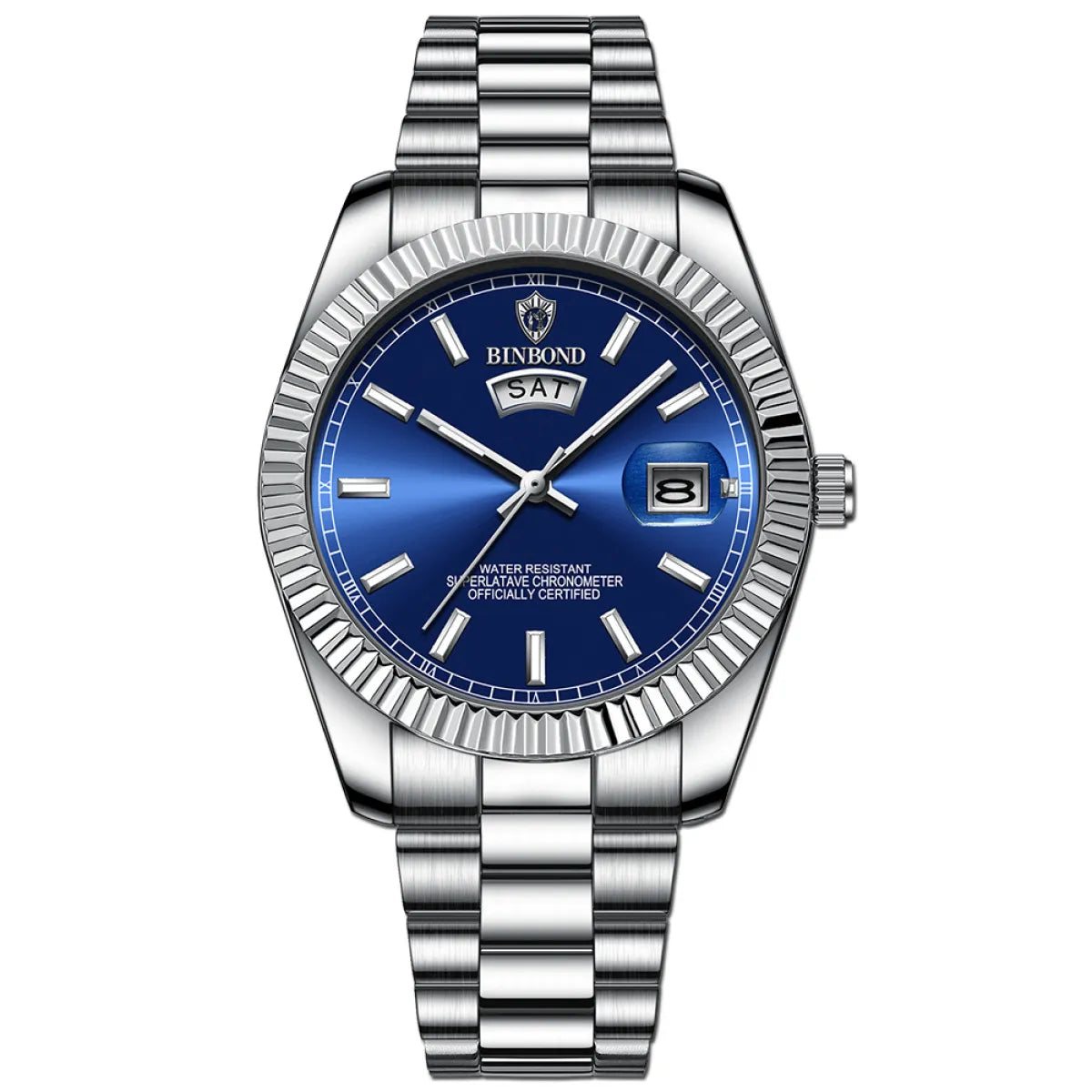 Steel Belt Waterproof Double Calendar Luminous Watch WEM Support (www.WEM.support)