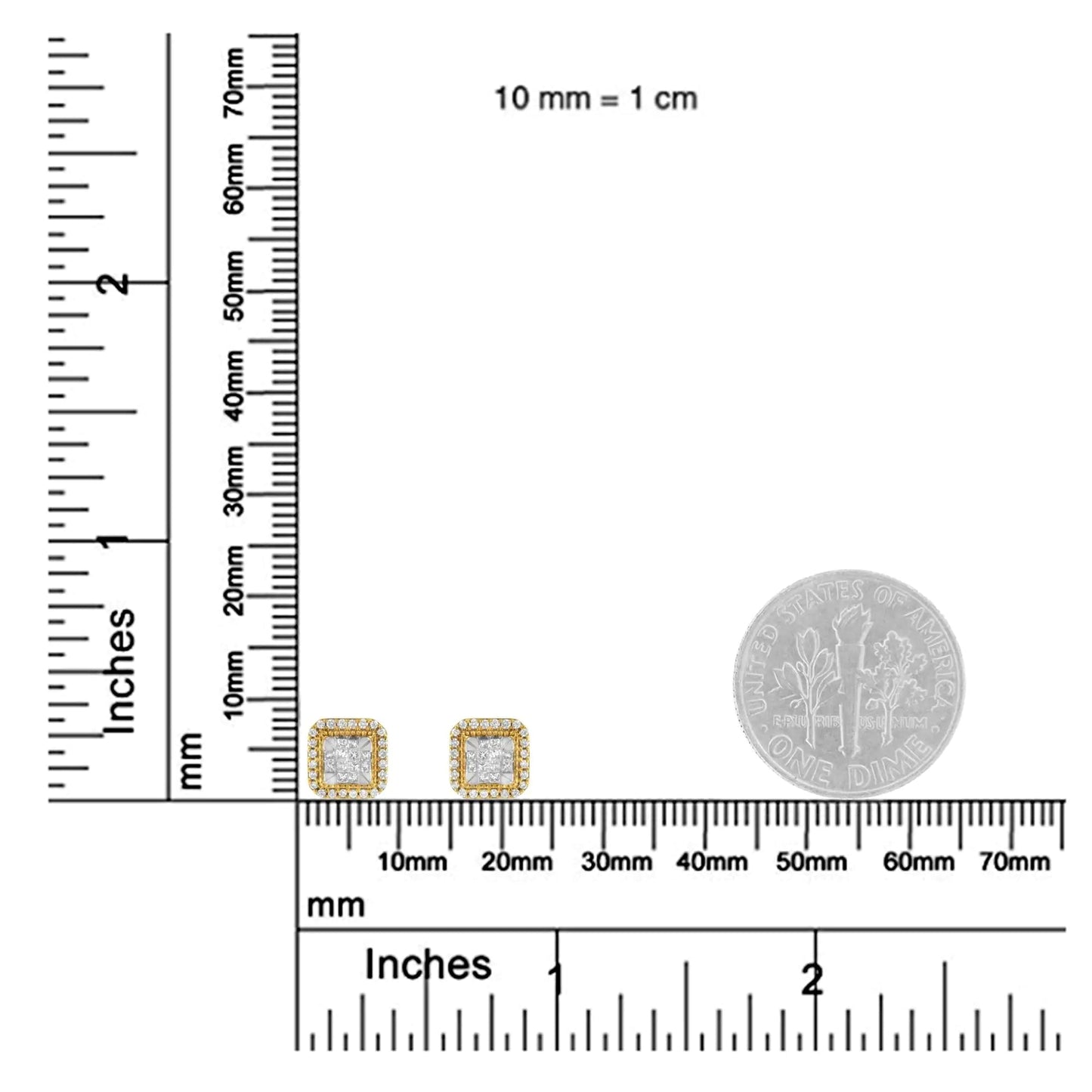 10KT Yellow Gold Diamond Stud Earrings (1/2 cttw, H-I Color, SI2-I1 Clarity) WEM Support (www.WEM.support)