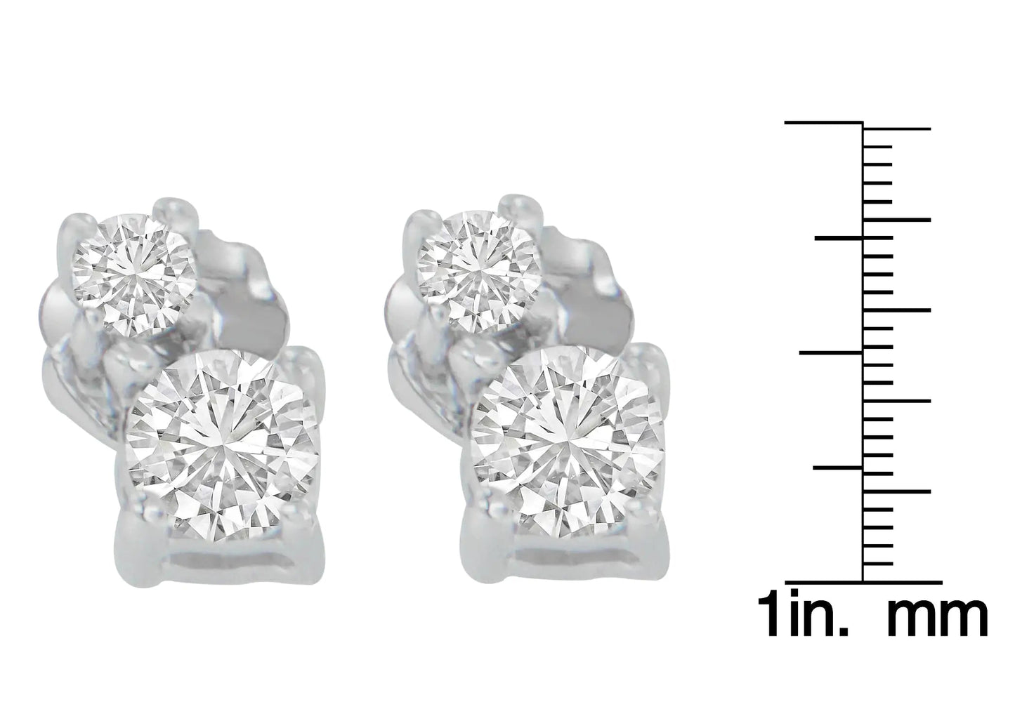 14K White Gold 1/2 cttw Round Cut Diamond Earrings (H-I, SI2-I1) WEM Support (www.WEM.support)