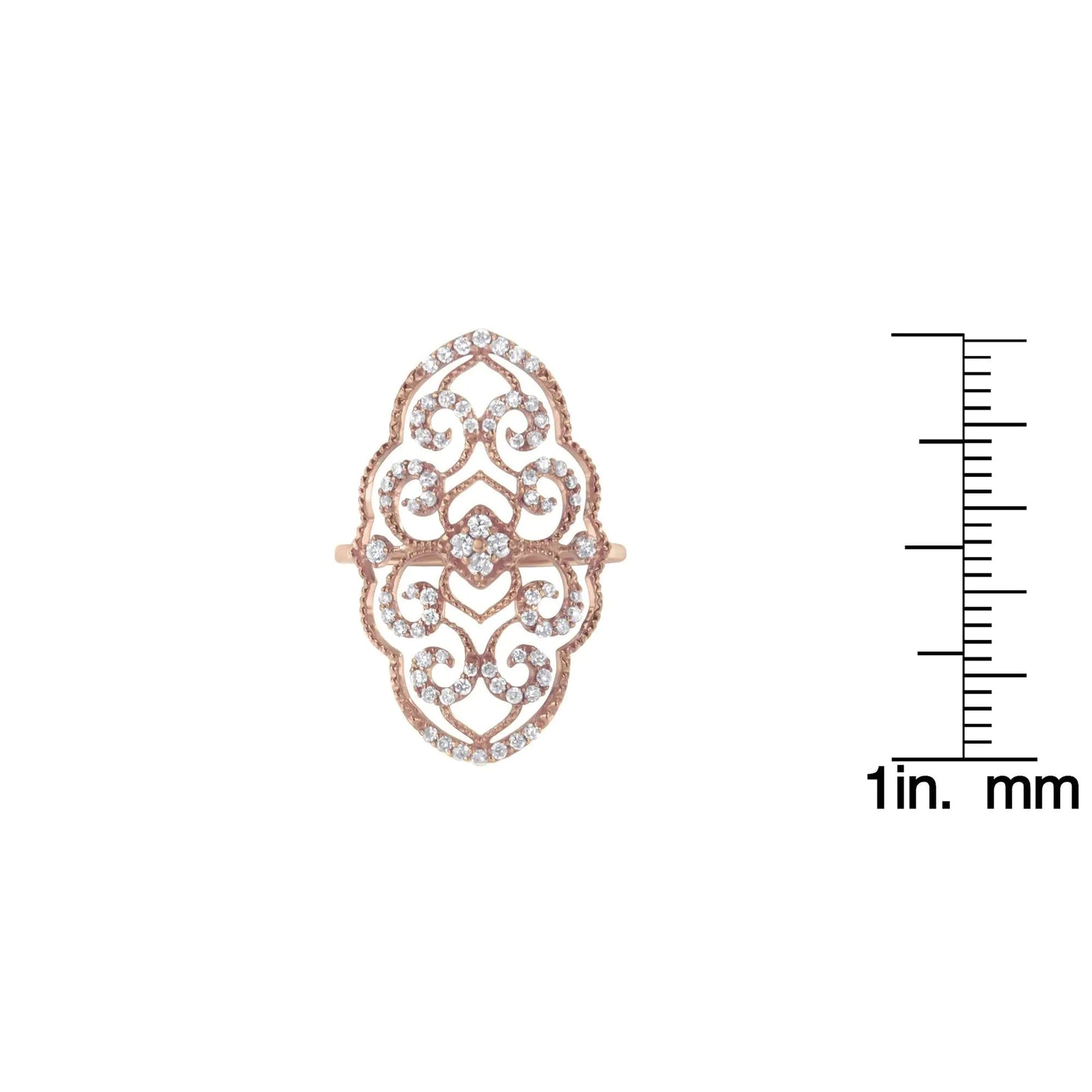 10KT Rose Gold Diamond Cocktail Ring (1/2 cttw, H-I Color, I1-I2 Clarity) WEM Support (www.WEM.support)