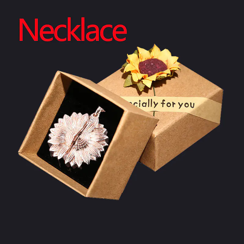 Sunflower Necklace And Hidden Message Necklace WEM Support (www.WEM.support)