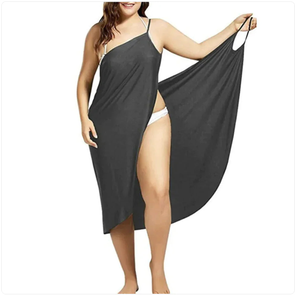 Vestido de Playa con Tirantes Cruzados de Color Sólido HejK.com