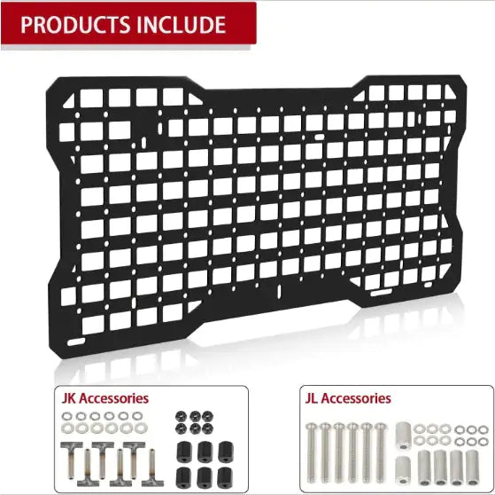 Tailgate Tactical Panel For Wrangler Tailgate Tool Kit Organizer Racks Compatible With Wrangler 2007-2022 JK JKU 2018-2022 JL JLU WEM Support (www.WEM.support)