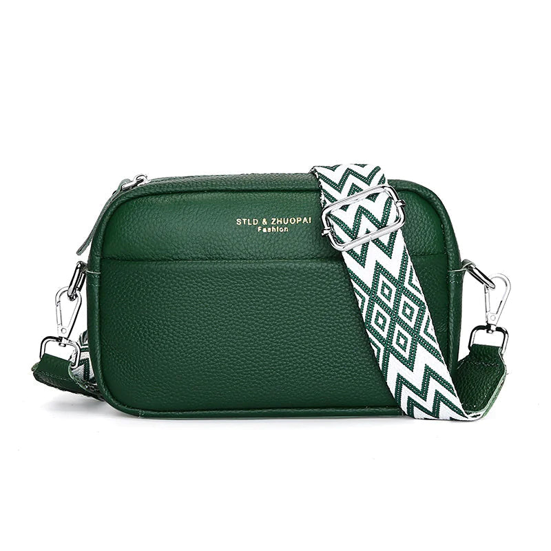 Women's Fashion Simple First Layer Leather One-shoulder Crossbody Bag WEM Support (www.WEM.support)