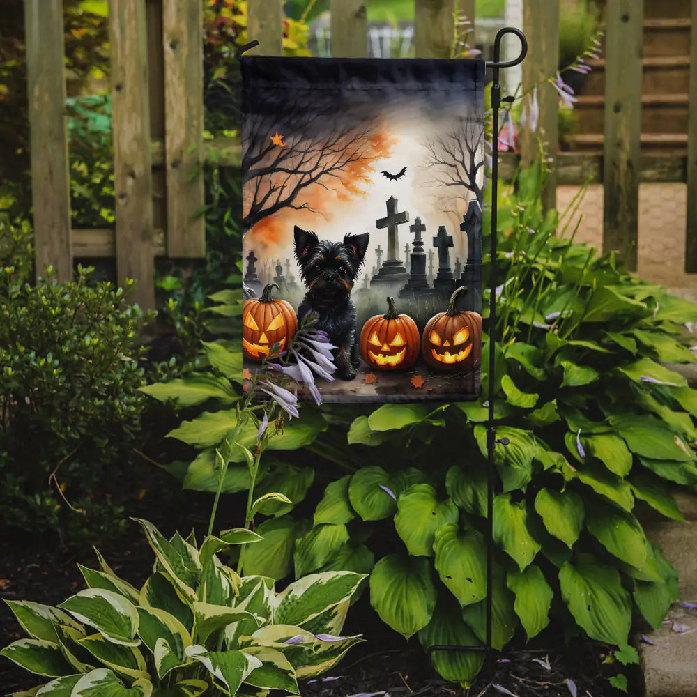 Affenpinscher Spooky Halloween Garden Flag WEM Support (www.WEM.support)