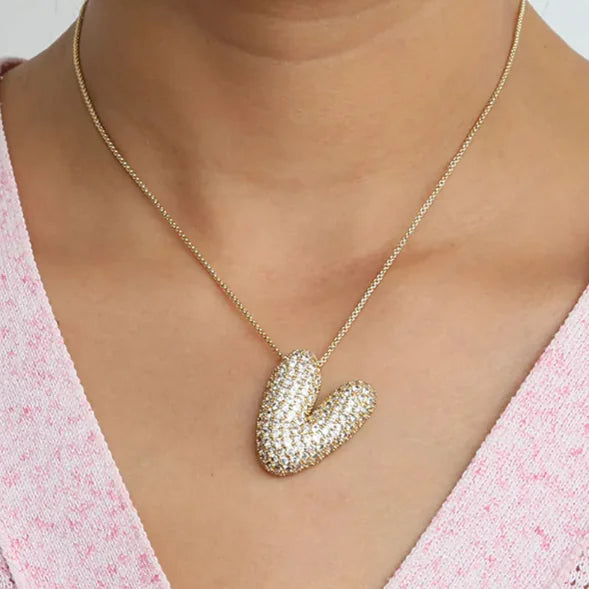 Star Brass Zircon Letter Necklace WEM Support (www.WEM.support)