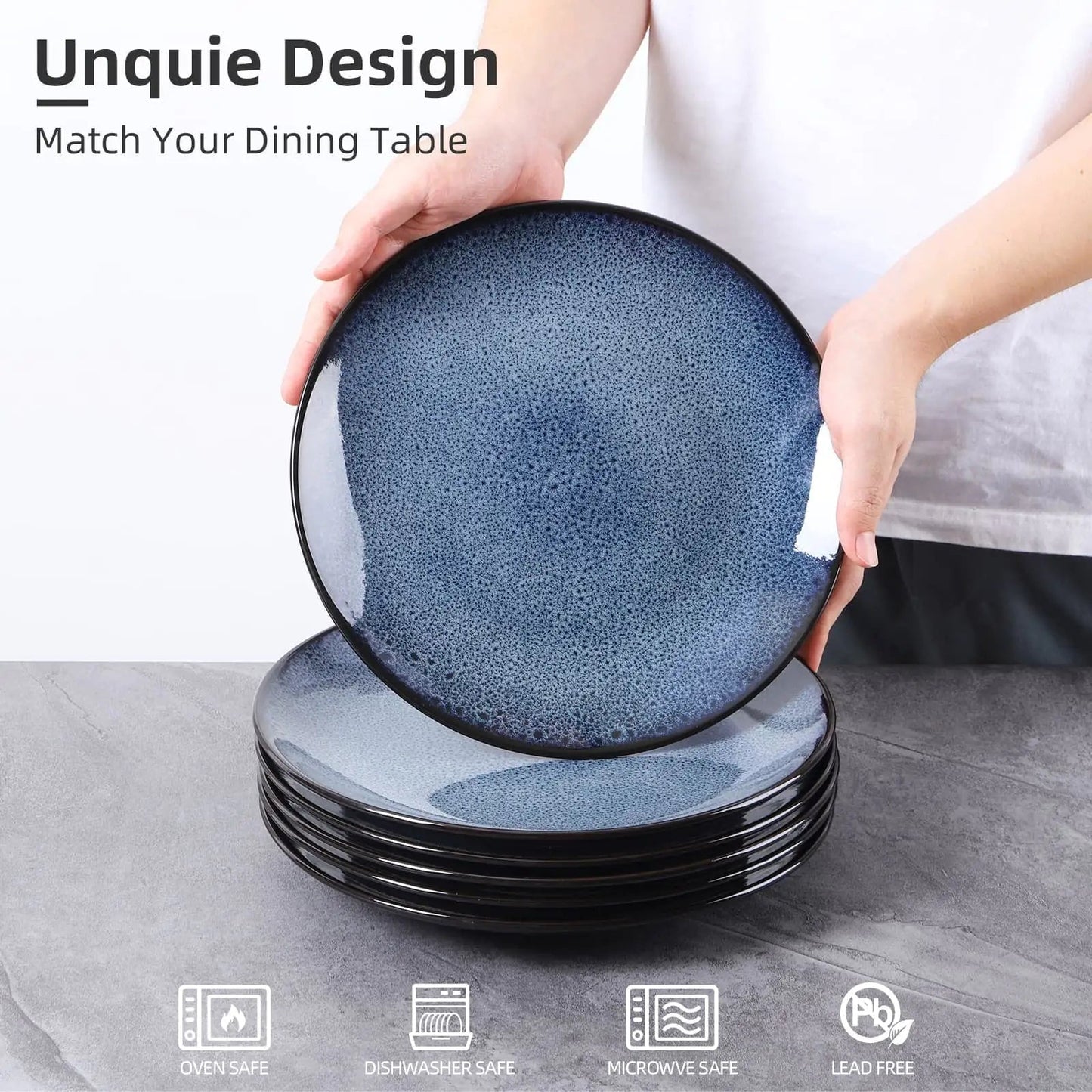 Steak Plate Creative Western Food Plate Vegetable Plate Set Of 6 For Cereal, Salad, Pasta, Soup, Dessert, Serving Dishwasher, Microwave And Oven WEM Support (www.WEM.support)