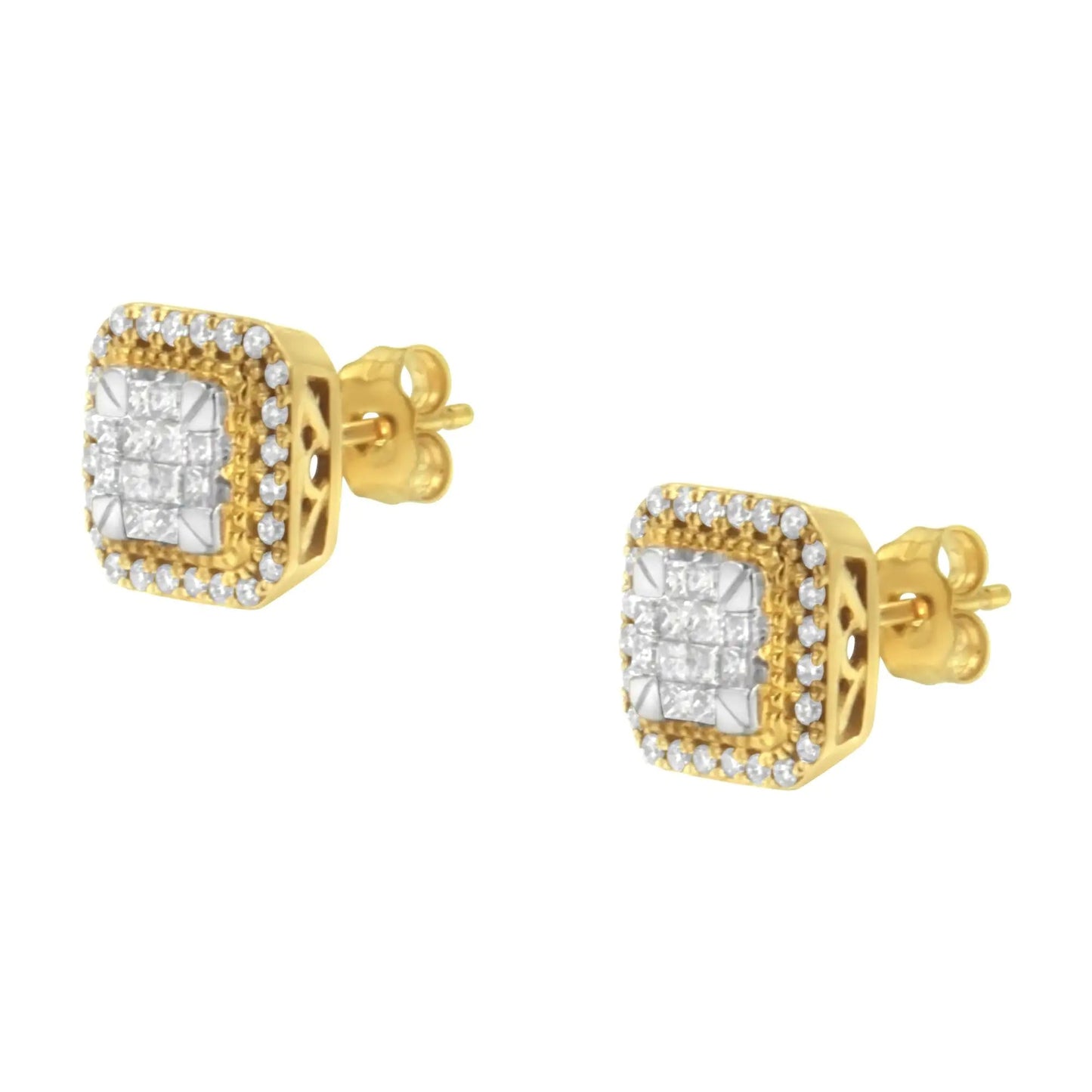 10KT Yellow Gold Diamond Stud Earrings (1/2 cttw, H-I Color, SI2-I1 Clarity) WEM Support (www.WEM.support)