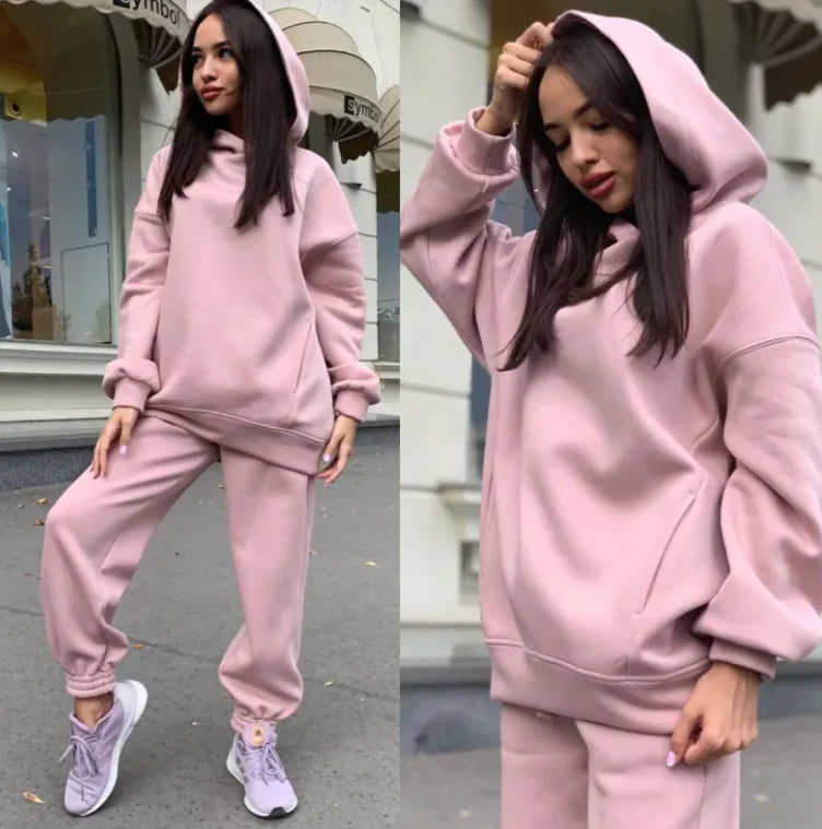 Women's Hooded Sweater And Pants Suit WEM Support (www.WEM.support)