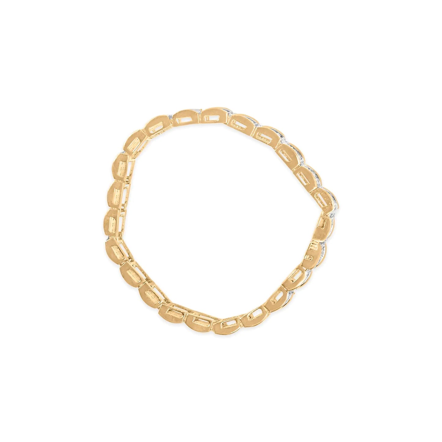 10K Yellow Gold 5.00 Cttw Round-Cut Diamond Link 7" Bracelet (J-K Color, I1-I2 Clarity) WEM Support (www.WEM.support)