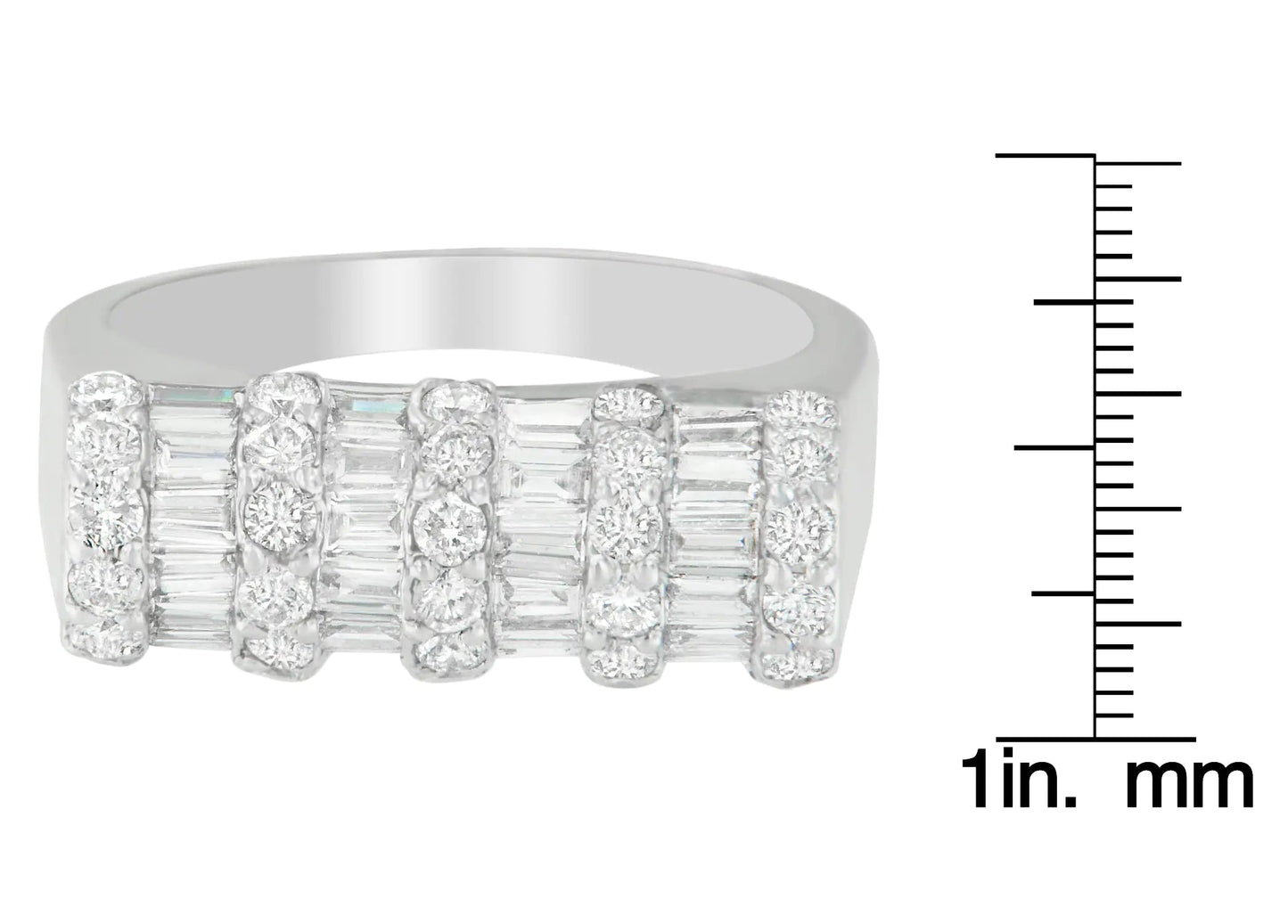 14K White Gold 1 7/8ct TDW Round and Baguette-cut Diamond Ring (G-H, SI2-I1) WEM Support (www.WEM.support)