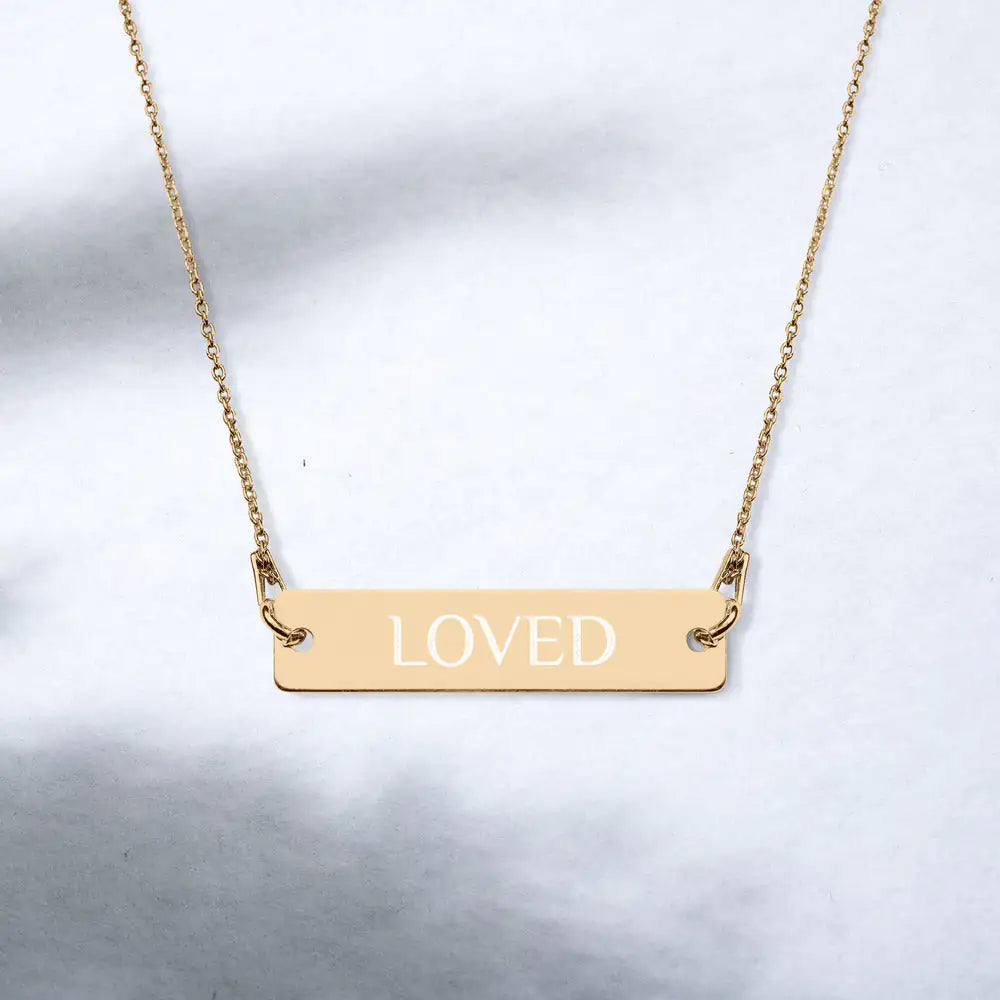 Sterling Silver Loved Bar Necklace WEM Support (www.WEM.support)
