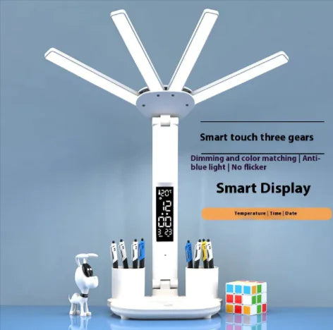 3-in-1 LED Desk Lamp with Fan & Clock HejK.com