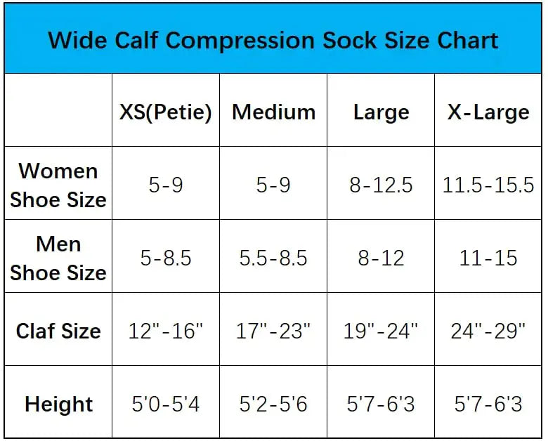 Wide Calf Compression Socks for Women & Men Extra Large Size Support Socks for Nurses Running Pregnant Travel, 15-20 mmHg 3 Pairs D Medium My Store