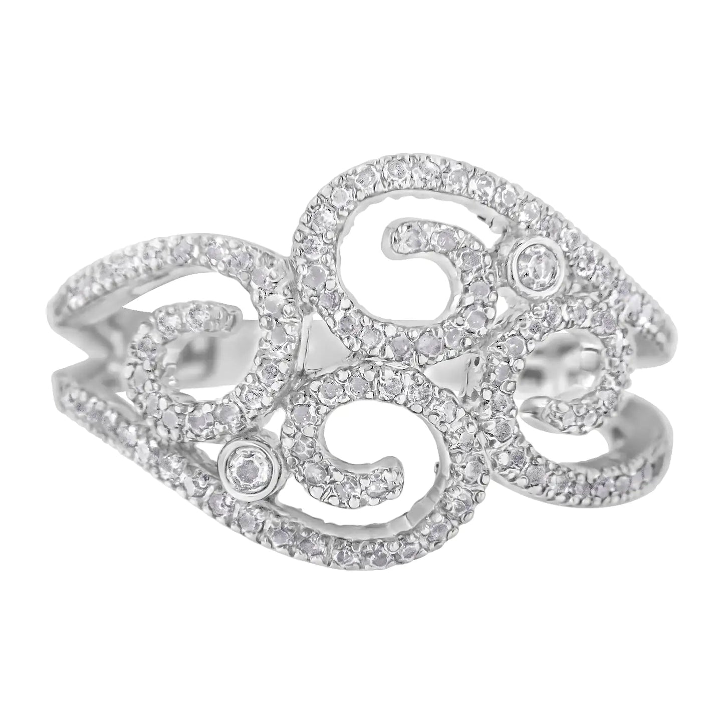 14K White Gold Round Cut Diamond Cluster Ring (1/2 cttw, SI1-SI2 Clarity, H-I Color) WEM Support (www.WEM.support)
