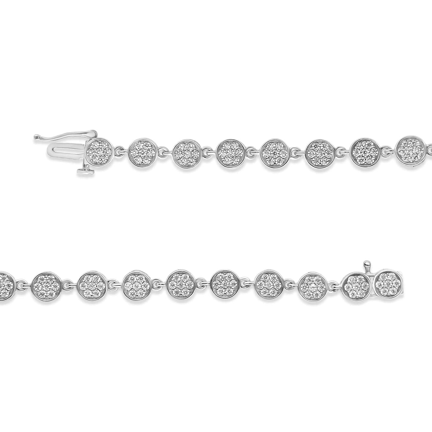 .925 Sterling Silver 2.0 Cttw Round Diamond Link Bracelet (G-H Color, I1-I2 Clarity) - 7.25" WEM Support (www.WEM.support)